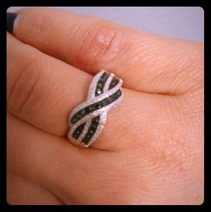 Black Pave stone Ring